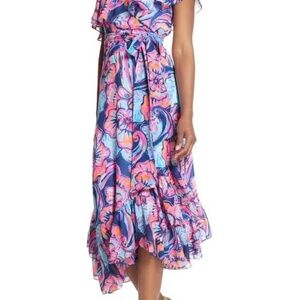 Flirty Lilly Pulitzer asymmetrical Marianna wrap dress
